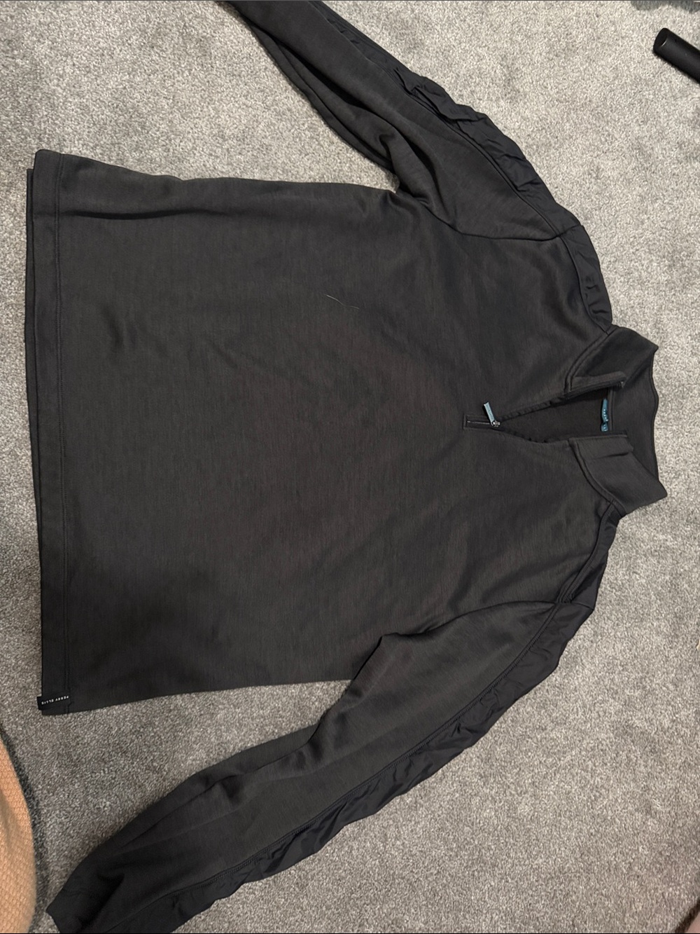 Perry Ellis Black Quarter-Zip Lightweight Pullover
